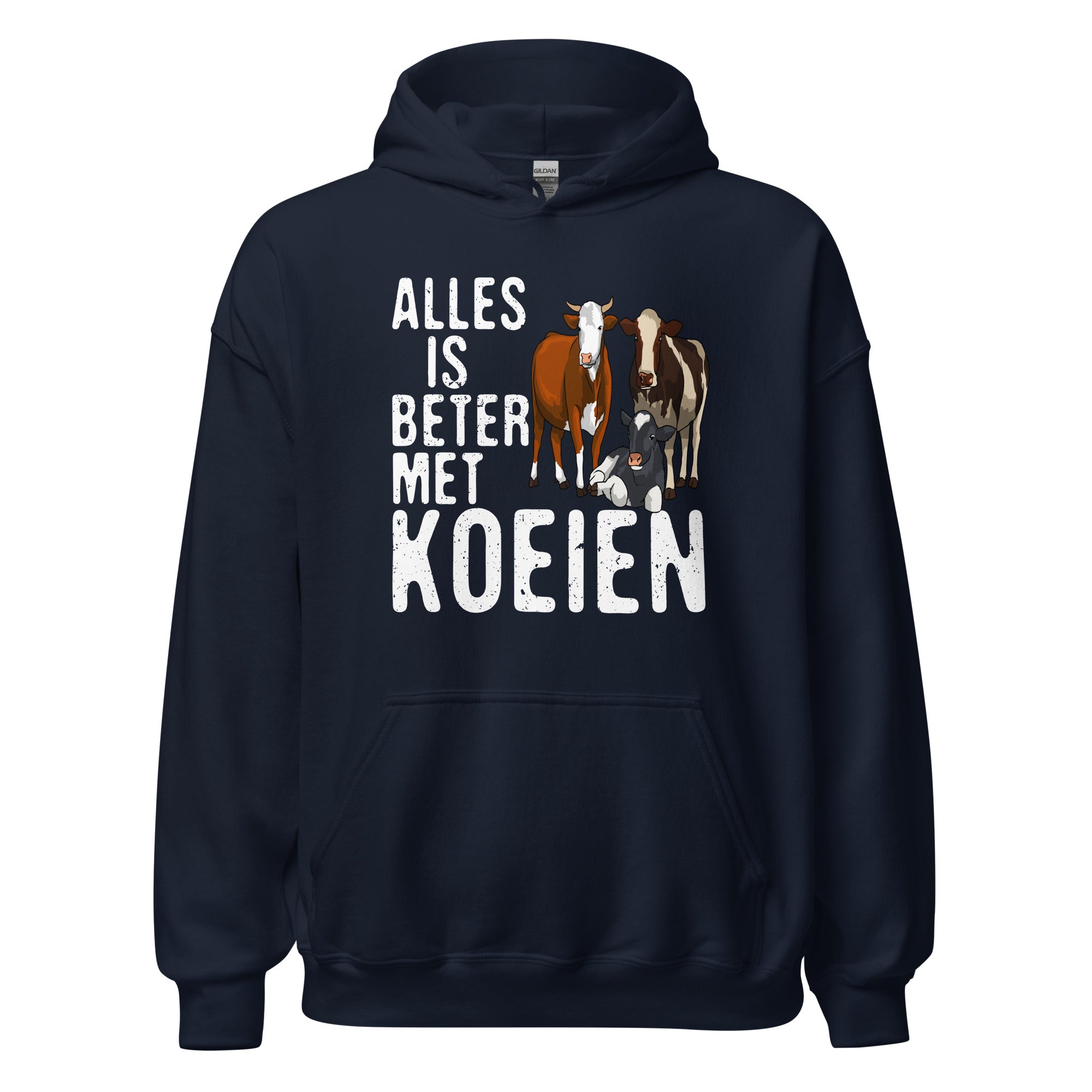 Unisex hoodie (Alles is beter met koeien)