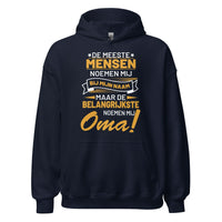 unisex hoodie ( belangrijkste noemen mij oma)