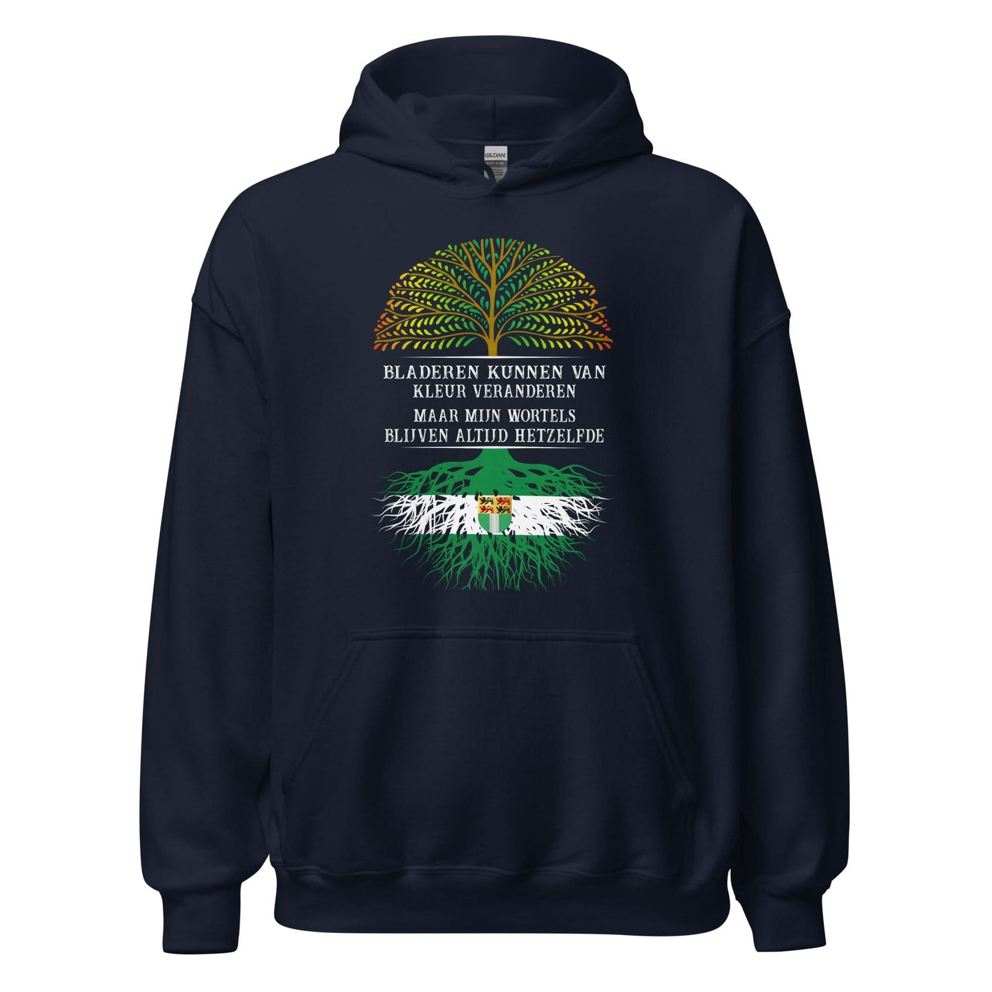 Unisex hoodie (Bladeren kunnen van kleur veranderen maar mijn wortels niet)