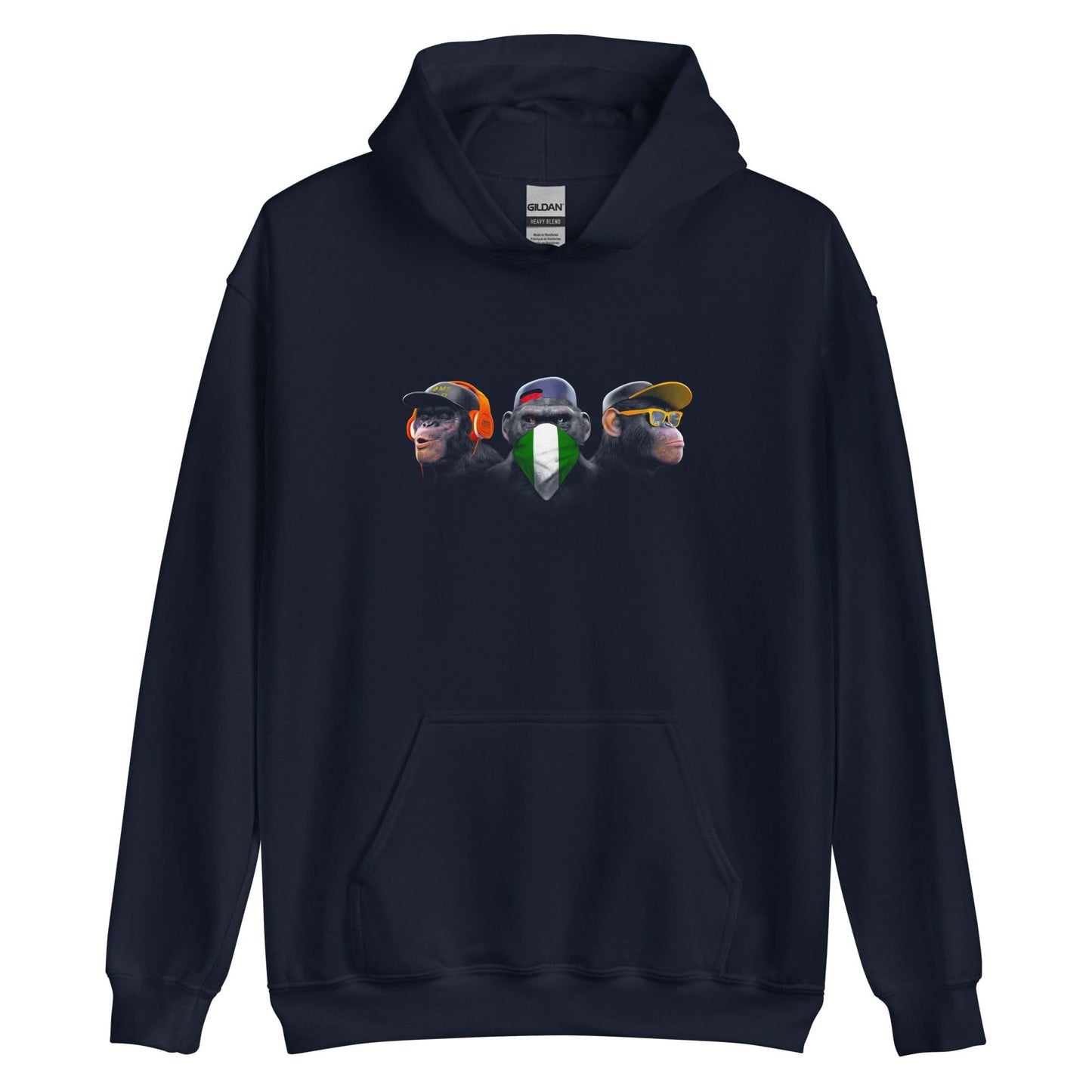 Unisex hoodie (Horen, zien en zwijgen)