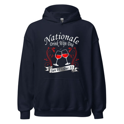 Unisex hoodie (Nationale Drink Wijn Dag Jan 01- Dec 31)