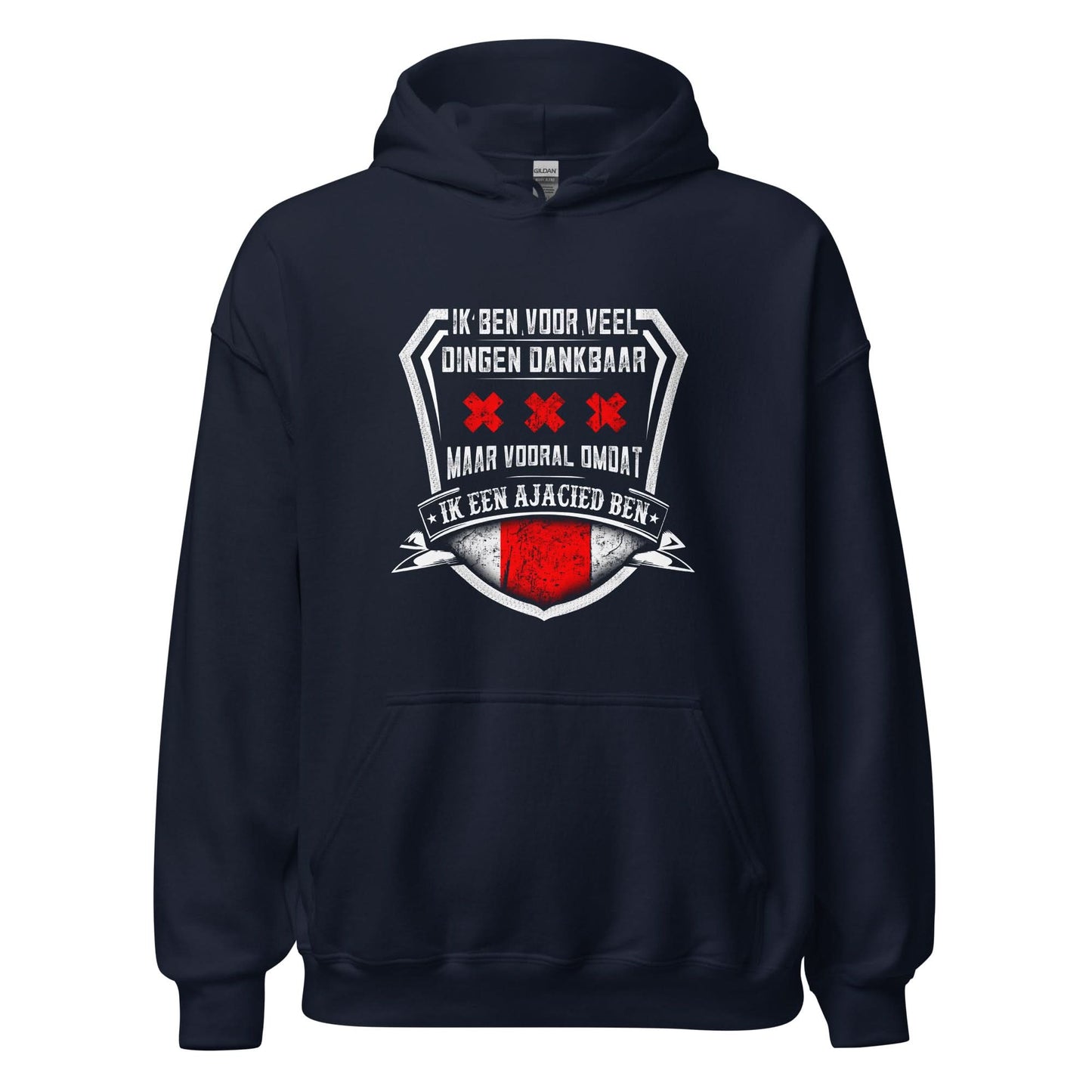 Unisex hoodie (Dankbaar om Ajacied te zijn)