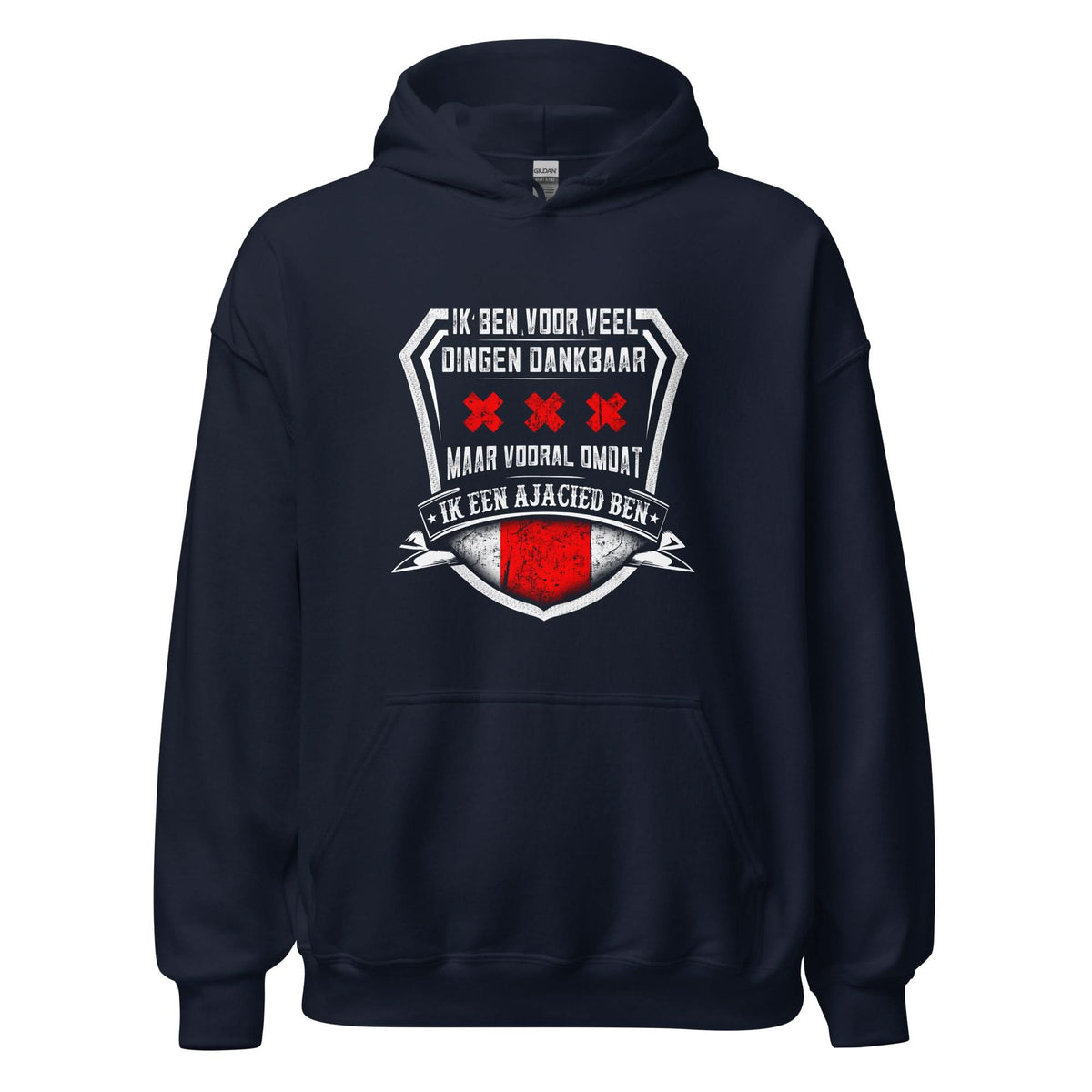 Unisex hoodie (Dankbaar om Ajacied te zijn)