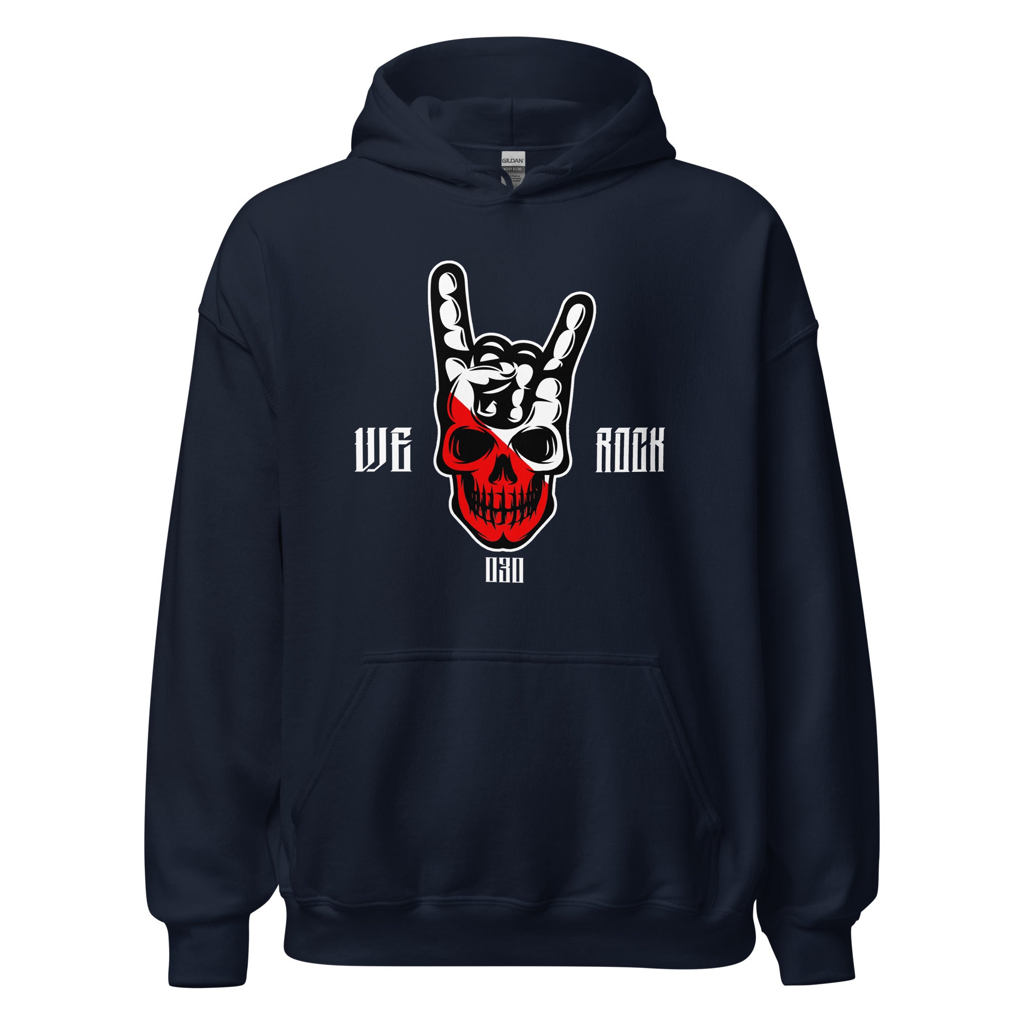 Unisex hoodie (Utreg skull- We Rock)