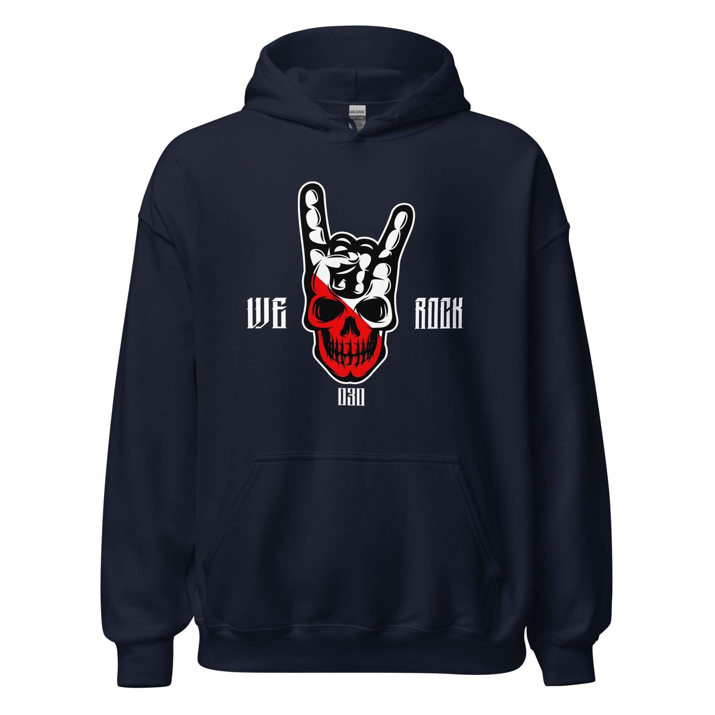 Unisex hoodie (Utreg skull- We Rock)