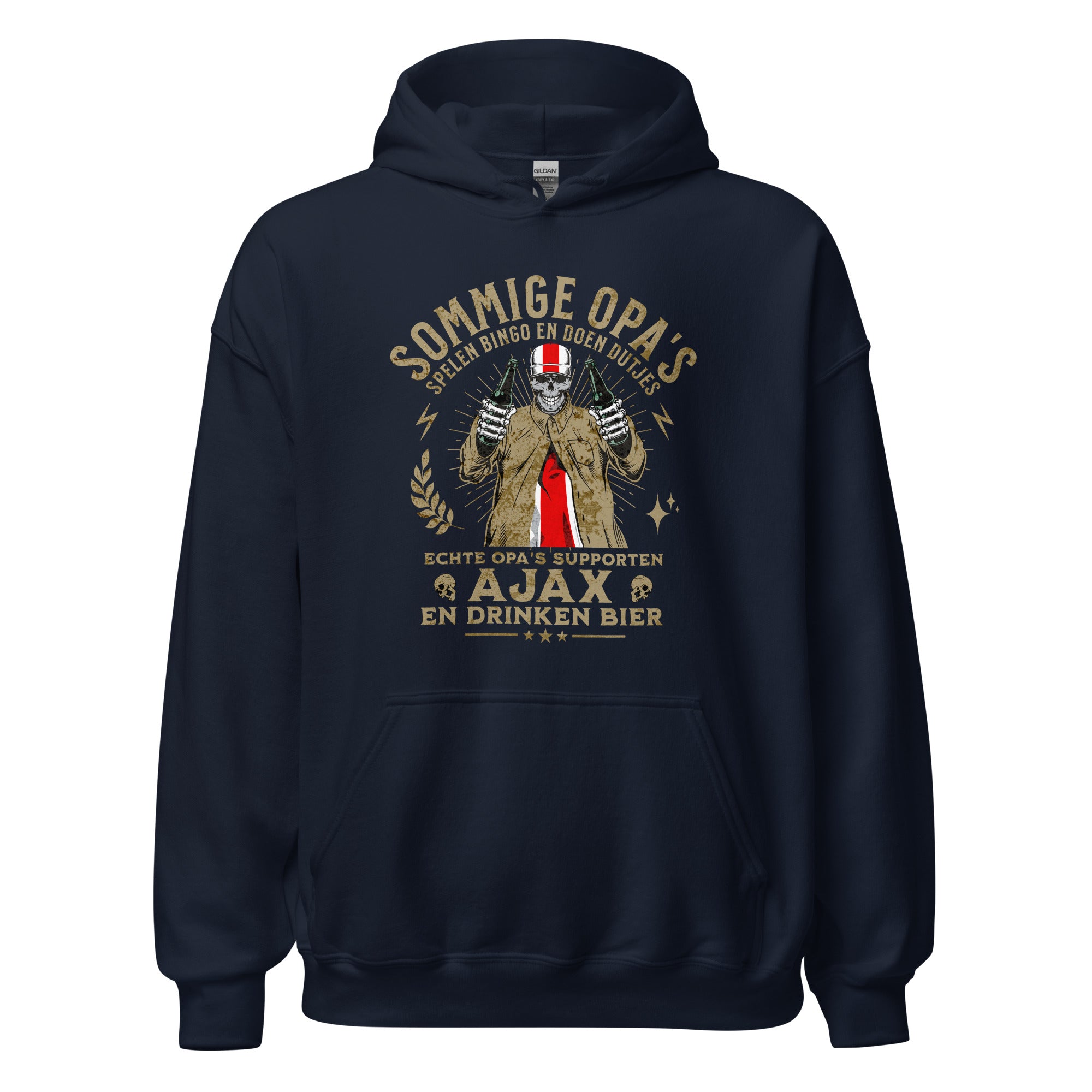 Unisex hoodie (Echte Opa's supporten Ajax en drinken bier) Ajacied