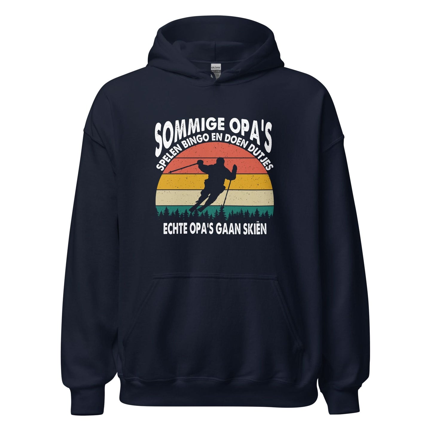 Unisex hoodie (Echte opa's gaan skiën)