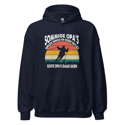 Unisex hoodie (Echte opa's gaan skiën)
