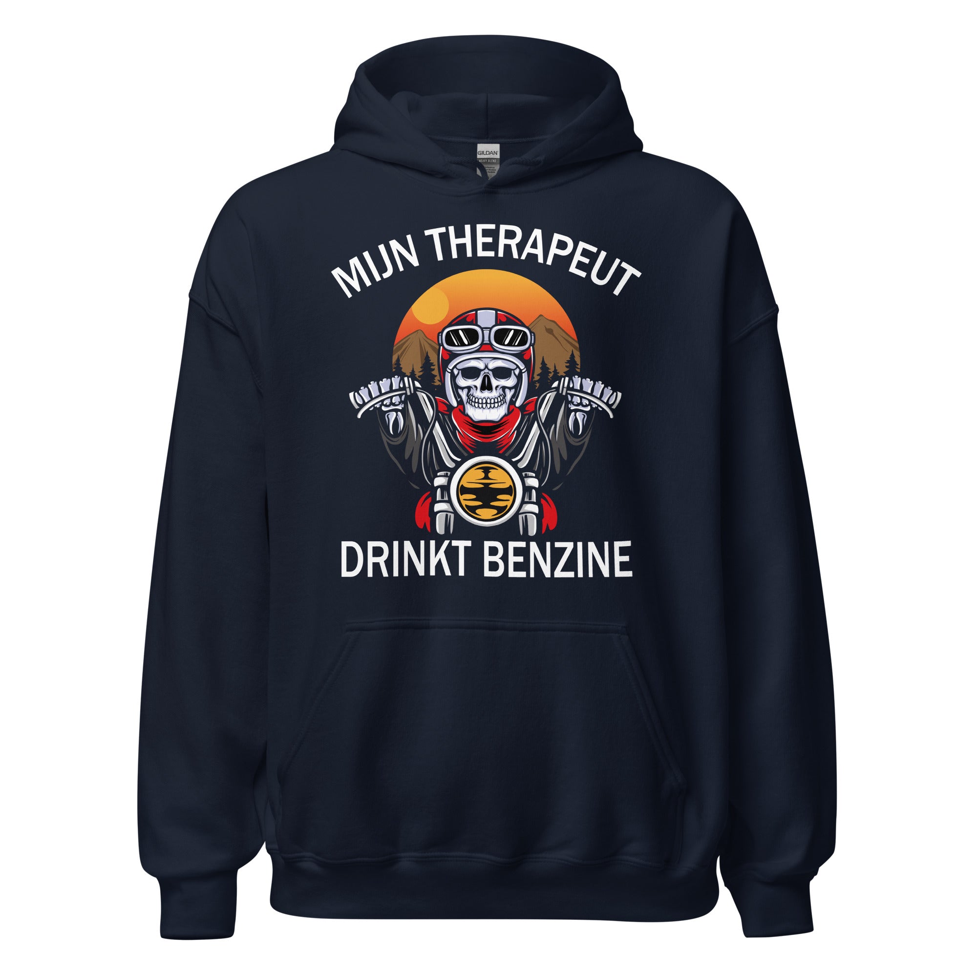 Unisex hoodie (Mijn therapeut drinkt benzine) Motorrijders<3