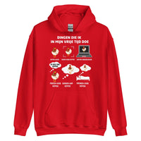 Unisex Hoodie ( vrije tijd kippen)