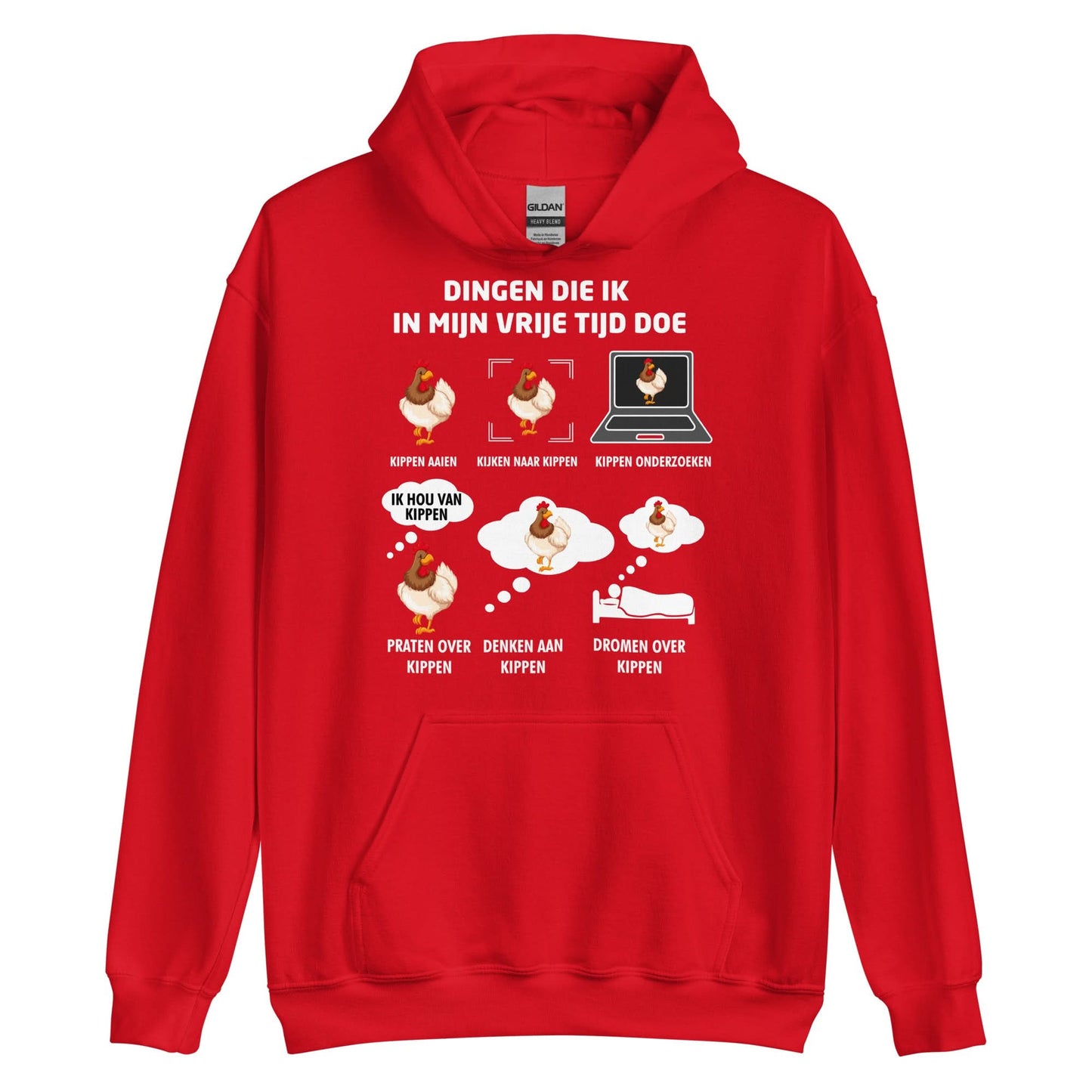 Unisex Hoodie ( vrije tijd kippen)