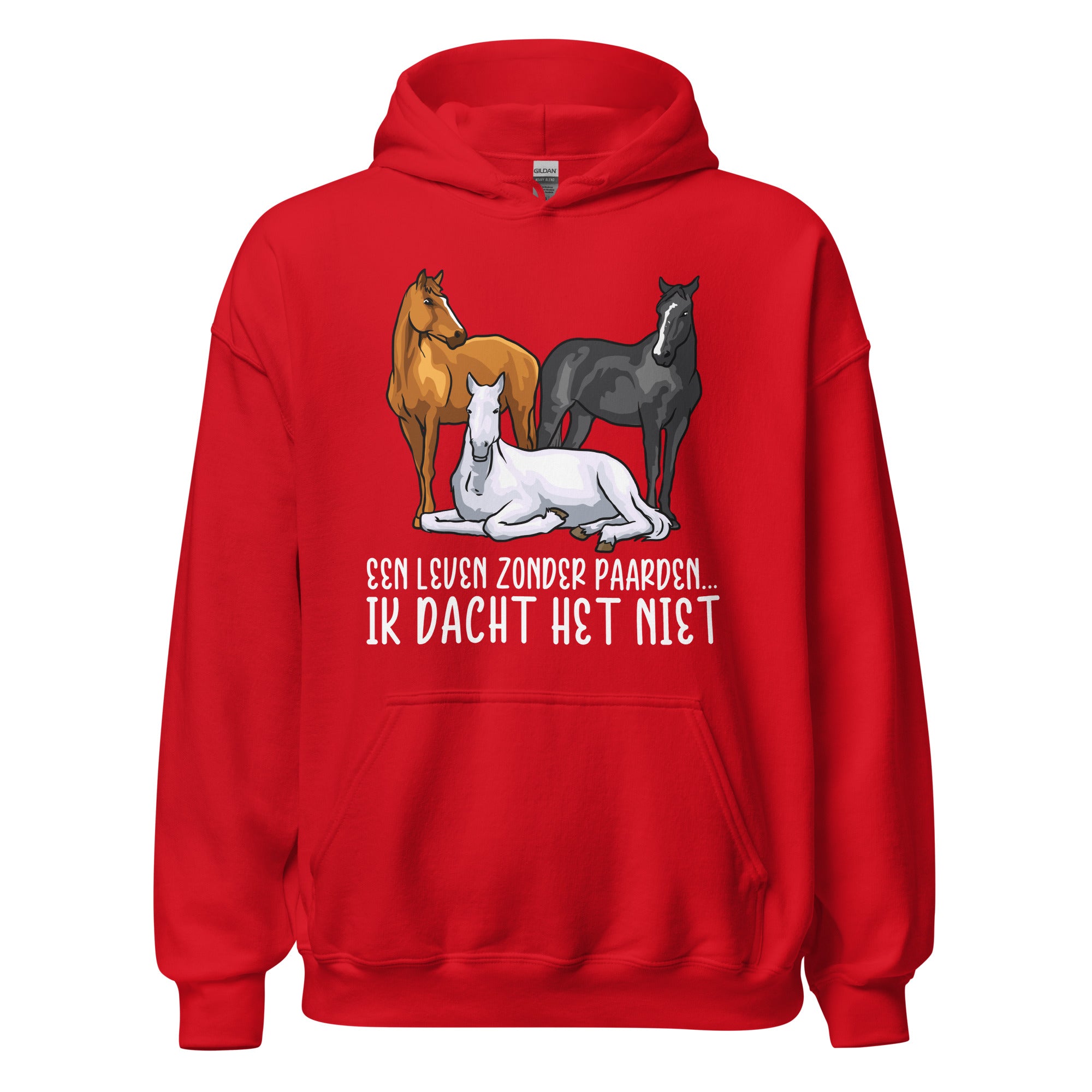 Unisex hoodie (een leven zonder paarden)