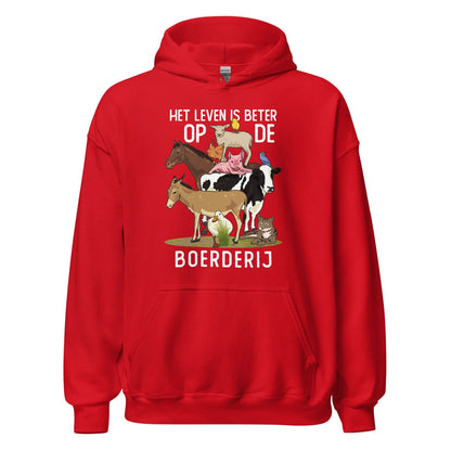 Unisex Hoodie (leven is beter op de boerderij)