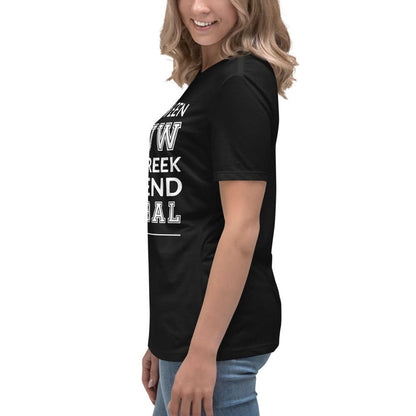 Relaxed dames-T-shirt (Ja ik ben een vrouw, ja Ik spreek vleoeiend voetbal)